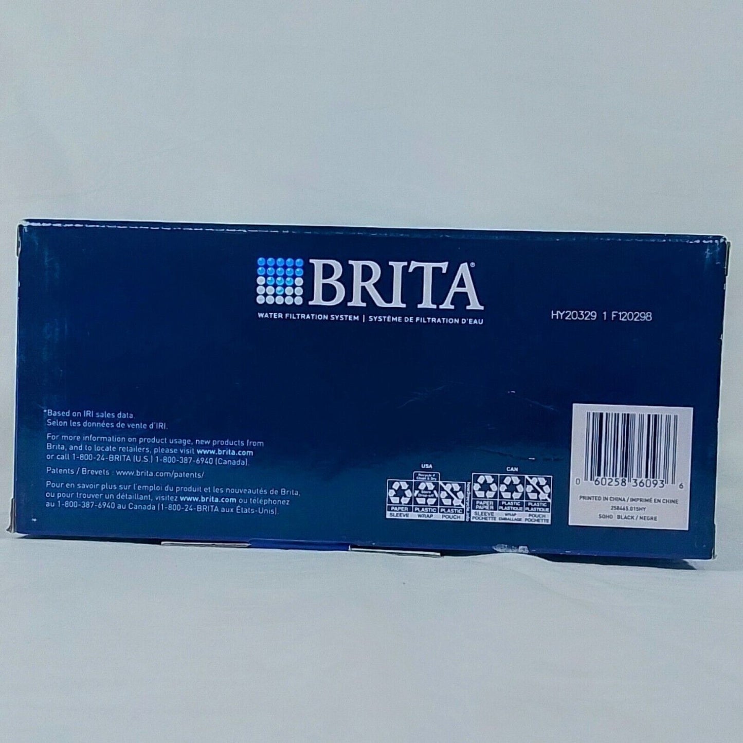 Brita Water Filtration System SOHO Pitcher 5 Cup Capacity-Black