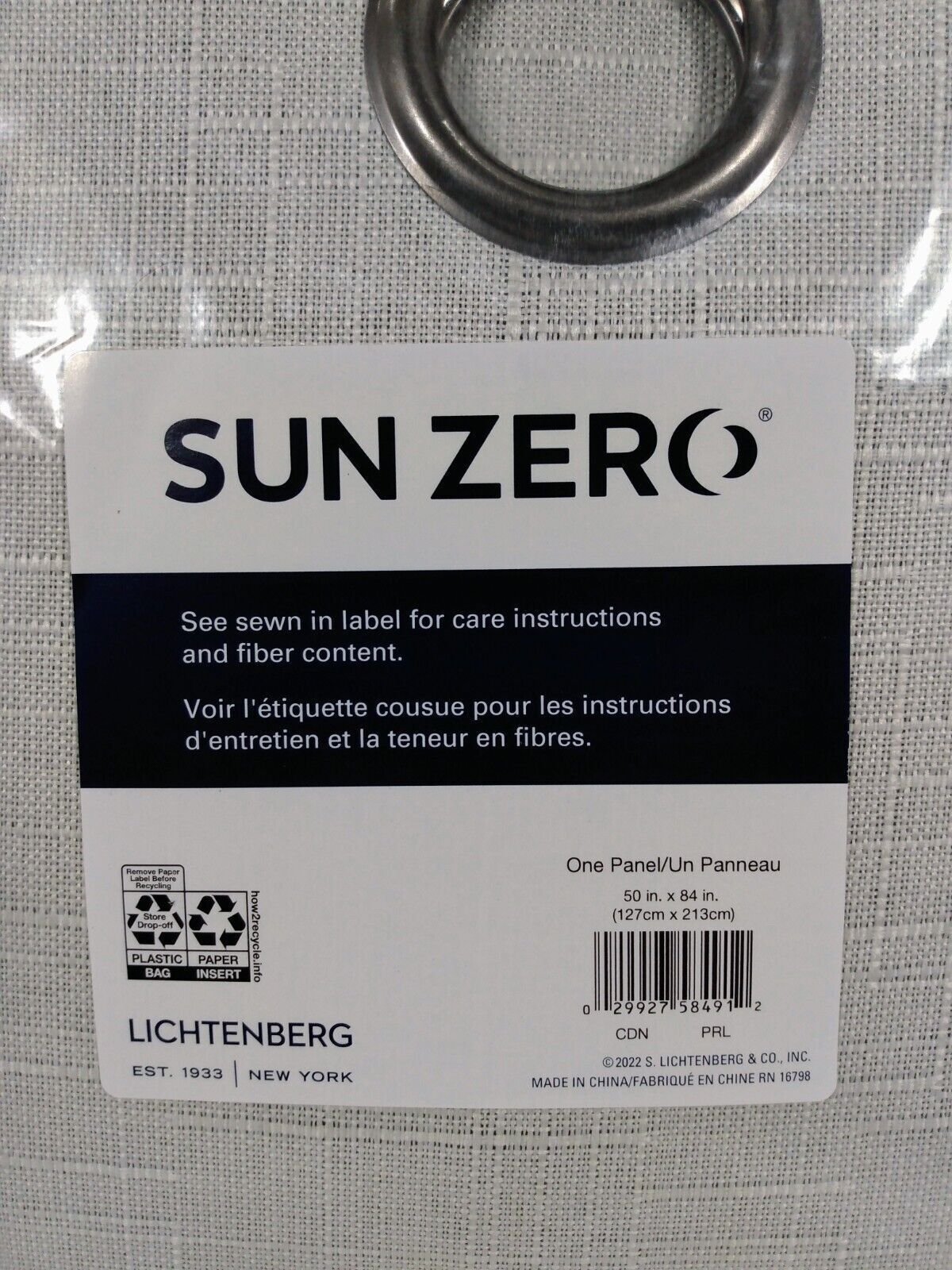 Sun Zero Channing 50"x84" Blackout Curtain-Fleece Insulated-New-!!!