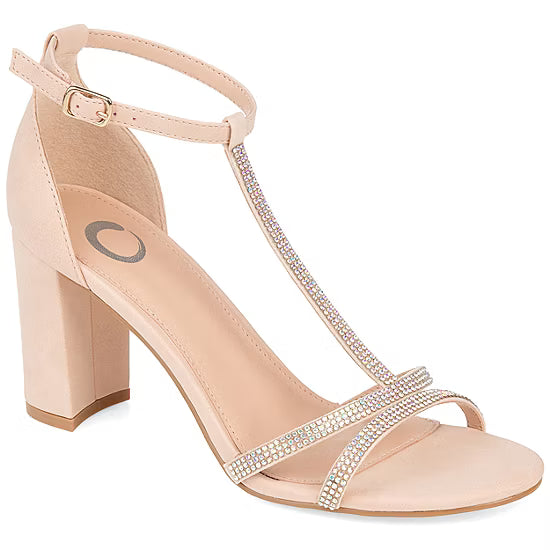 Women's Journee Collection Denali Rhinestone Pumps - Nude - 8.5 - NWOB