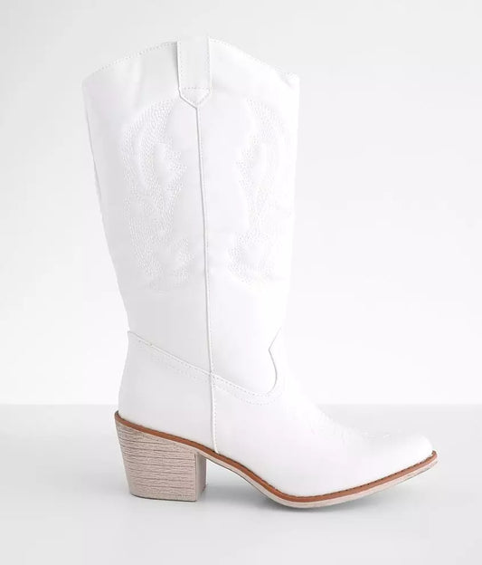 Women's Pierre Dumas Wilder 1 Western Cowboy Boots - White - 9 - NIB