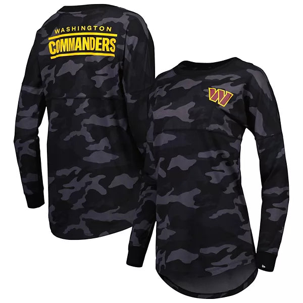Women's NFL Apparel by New Era Washington Commanders LS Camo T-Shirt - S -