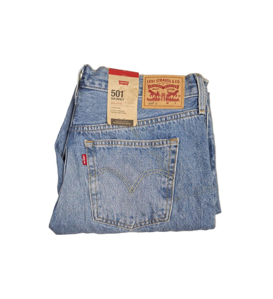 Women's Levi's 501 High Rise Button Fly Skinny Jeans -  Skipping Rocks 32x28 NWT