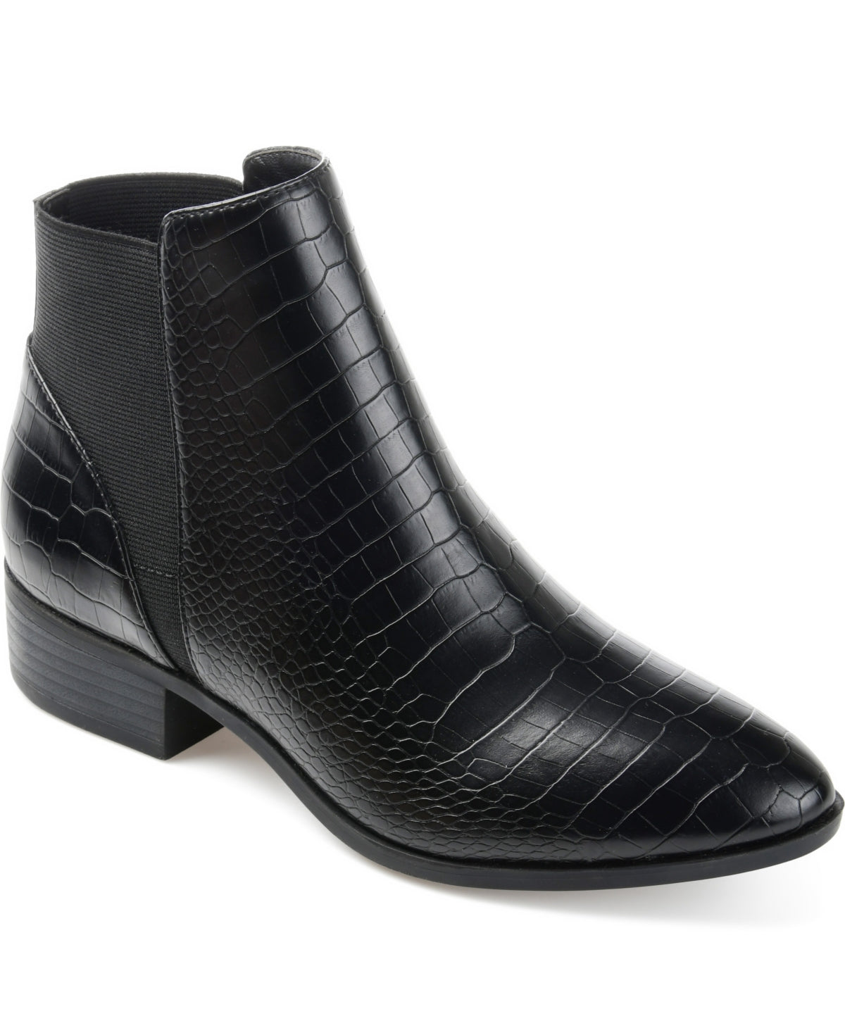 Women's Journee Collection Cerise Stacked Heel Ankle Boots - Black - 11 - NIB