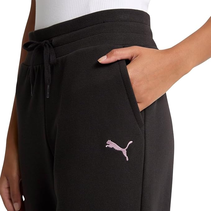 Puma Women's Fleece Sweat Pants-Black-NWT