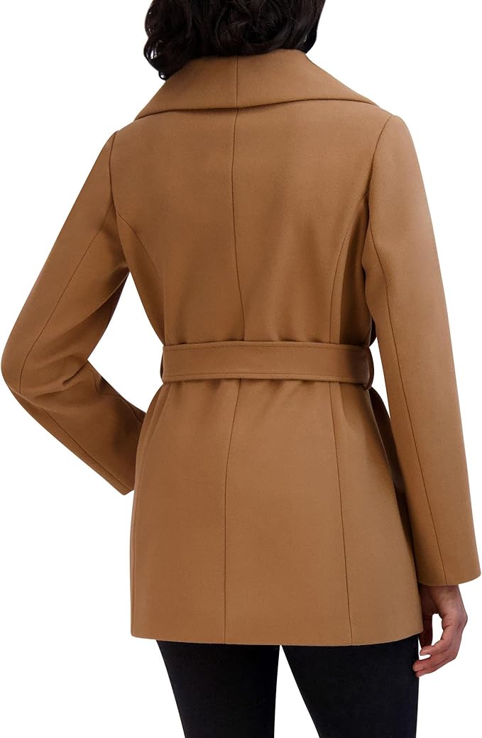 Tahari Women's Peacoat Lapel Collar Belted Trench Coat-NWT
