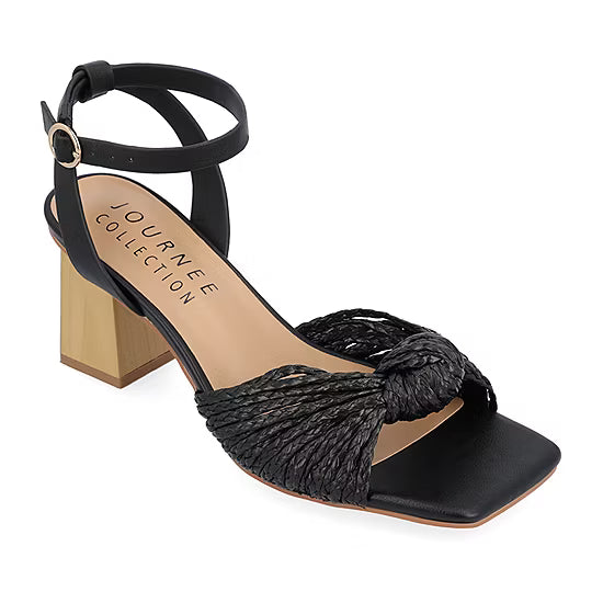 Women's Journee Collection Galinda Heeled Sandals - Black - 12 - NIB