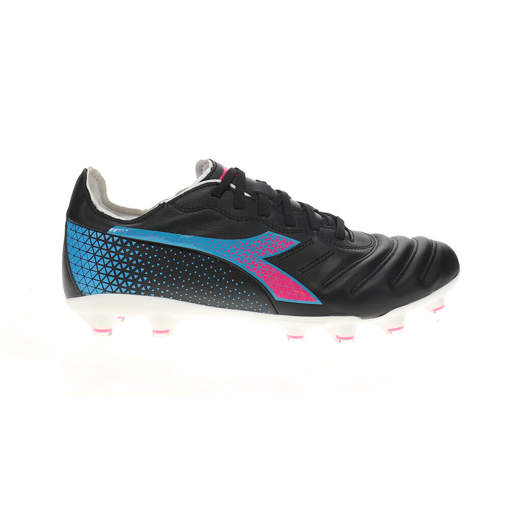 Women's Diadora Brasil Elite GR LT W LP12 Soccer Cleats Black/Pink/Cyan Blue