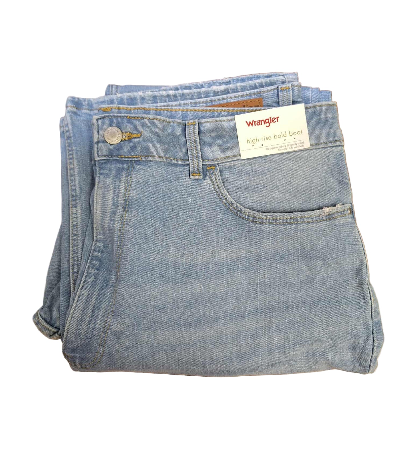 Wrangler Women's High Rise Bootcut Jeans Distressed Blue NWT