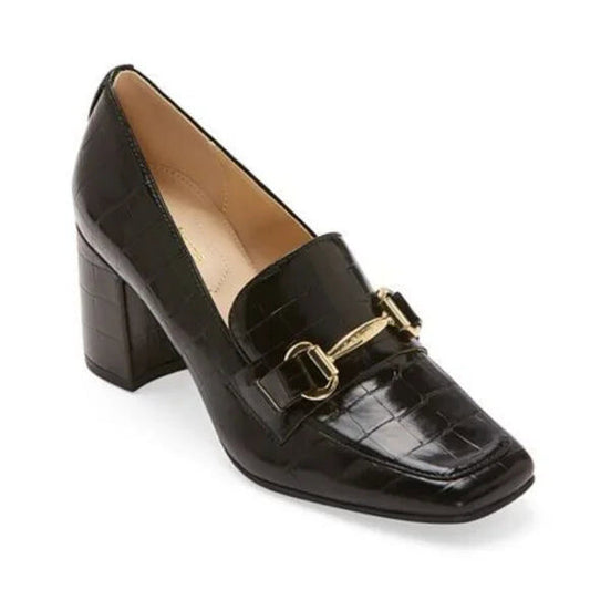 Women's Liz Claiborne Morris Block Heel Loafers - Black - 7W - NIB