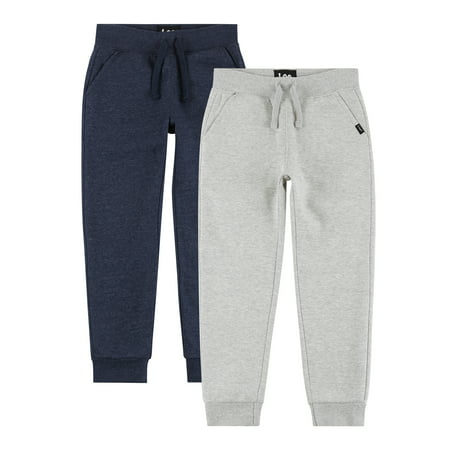 Little Boy's Lee Fleece Jogger Pants 2 Pack - Navy & Grey - 4 - NWT