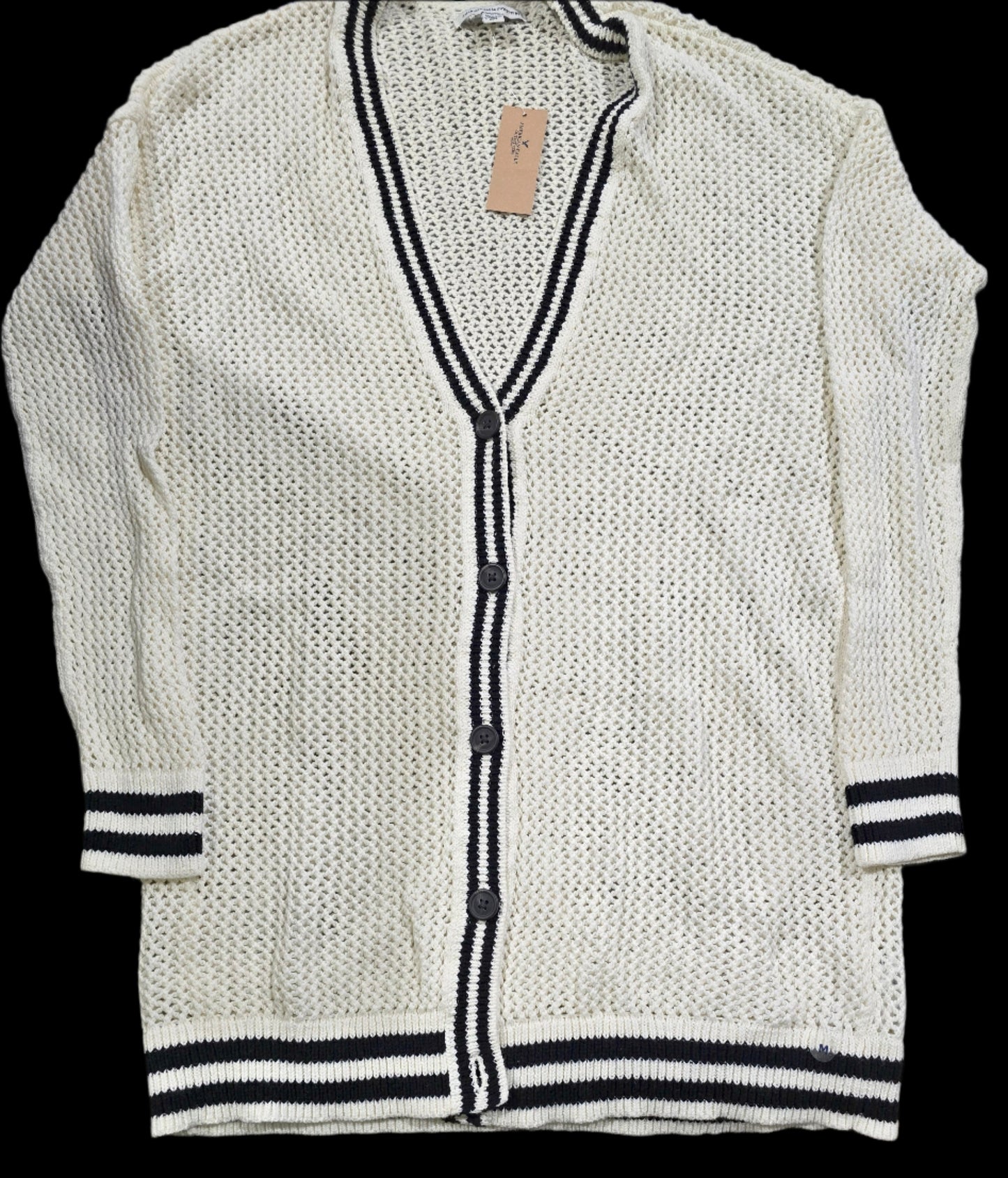 American Eagle Crochet Sweater Longer Length-Cream-NWT