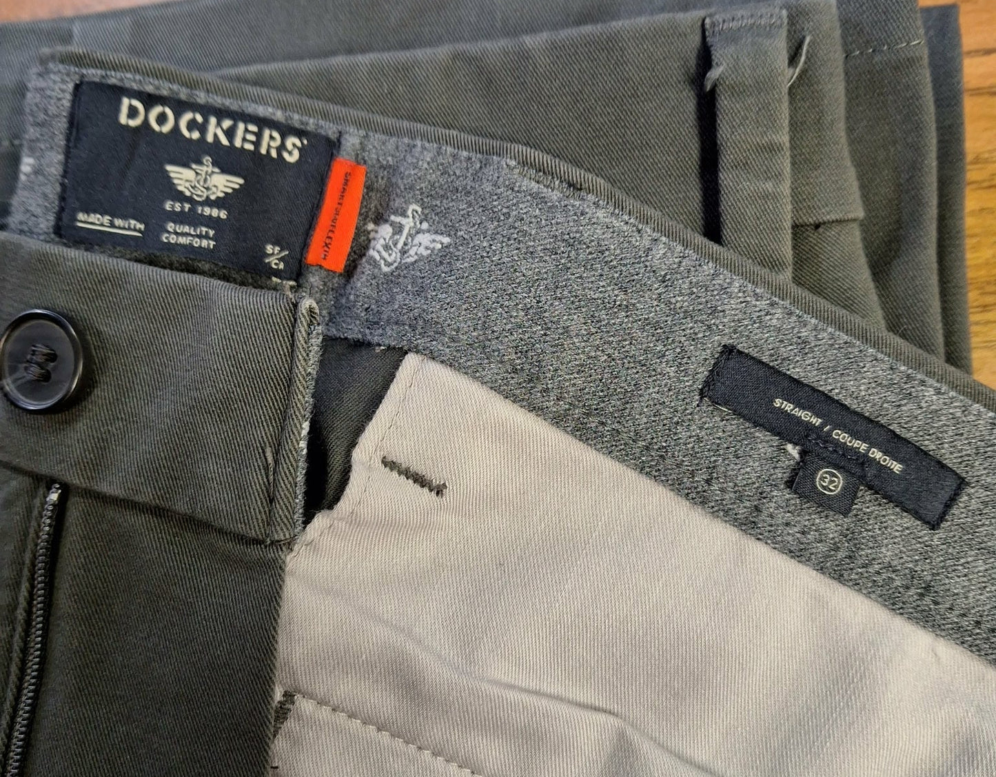 Dockers Men's Smart 360 Flex Straight Fit Pants 32x30 Storm NWOT