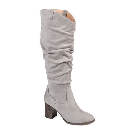 Women's Journee Collection Aneil Stacked Heel Knee Boots - Grey - 10 - NIB