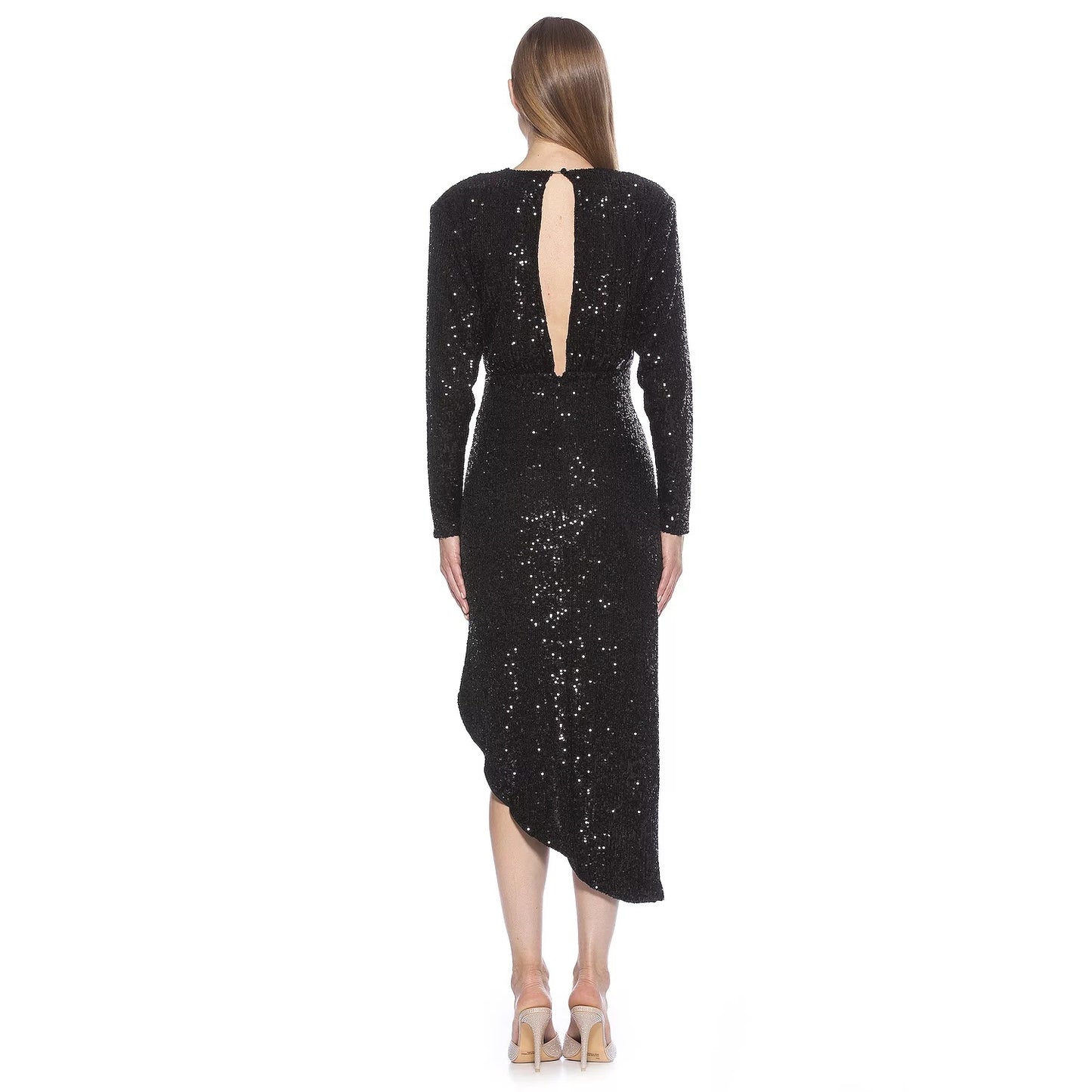 Alexia Admor Women's Selina Sequin Dress XL Black NWT