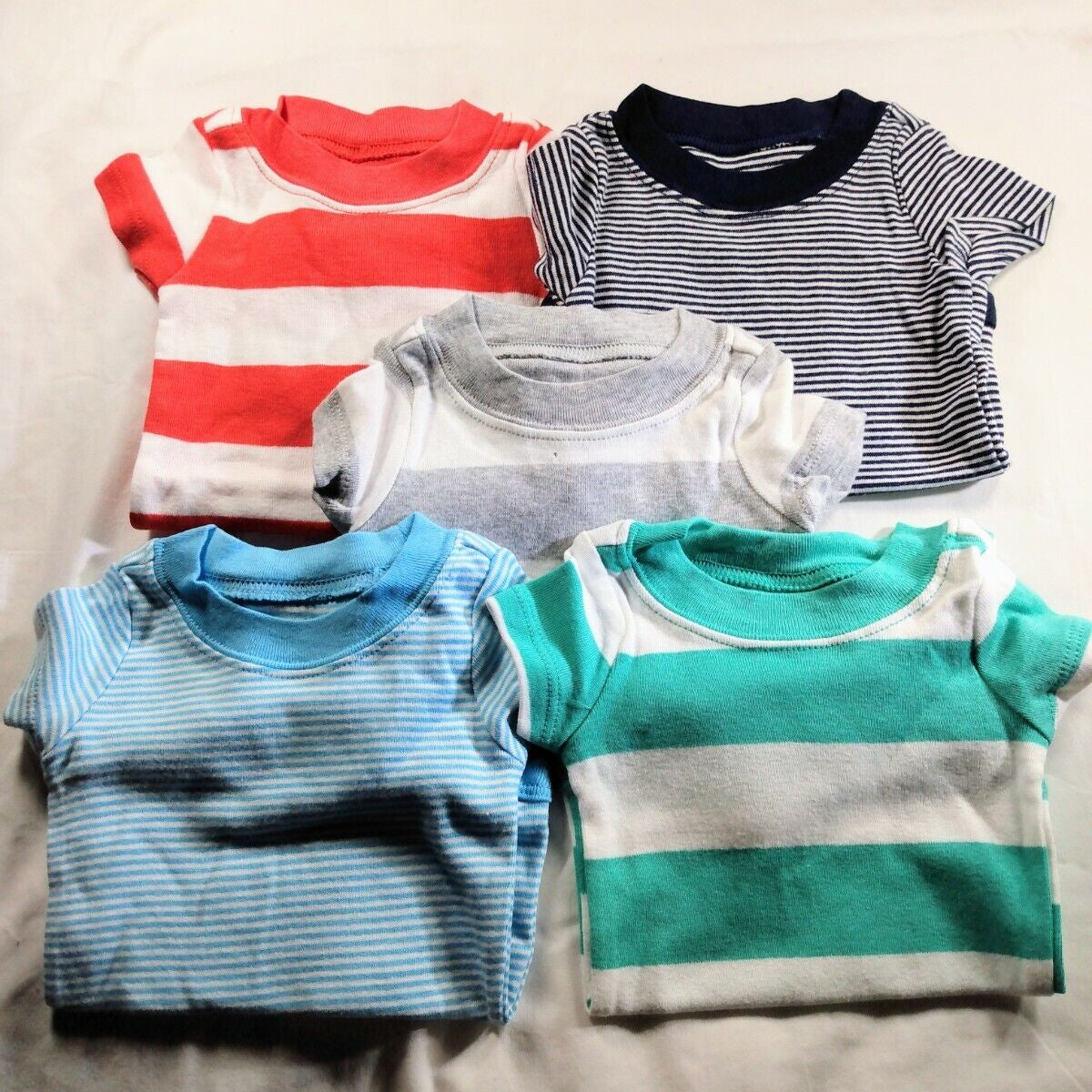 Baby Boy's Carter's Short Sleeve 5 Pack of Bodysuits - Multi-Stripes - 18M - NWT