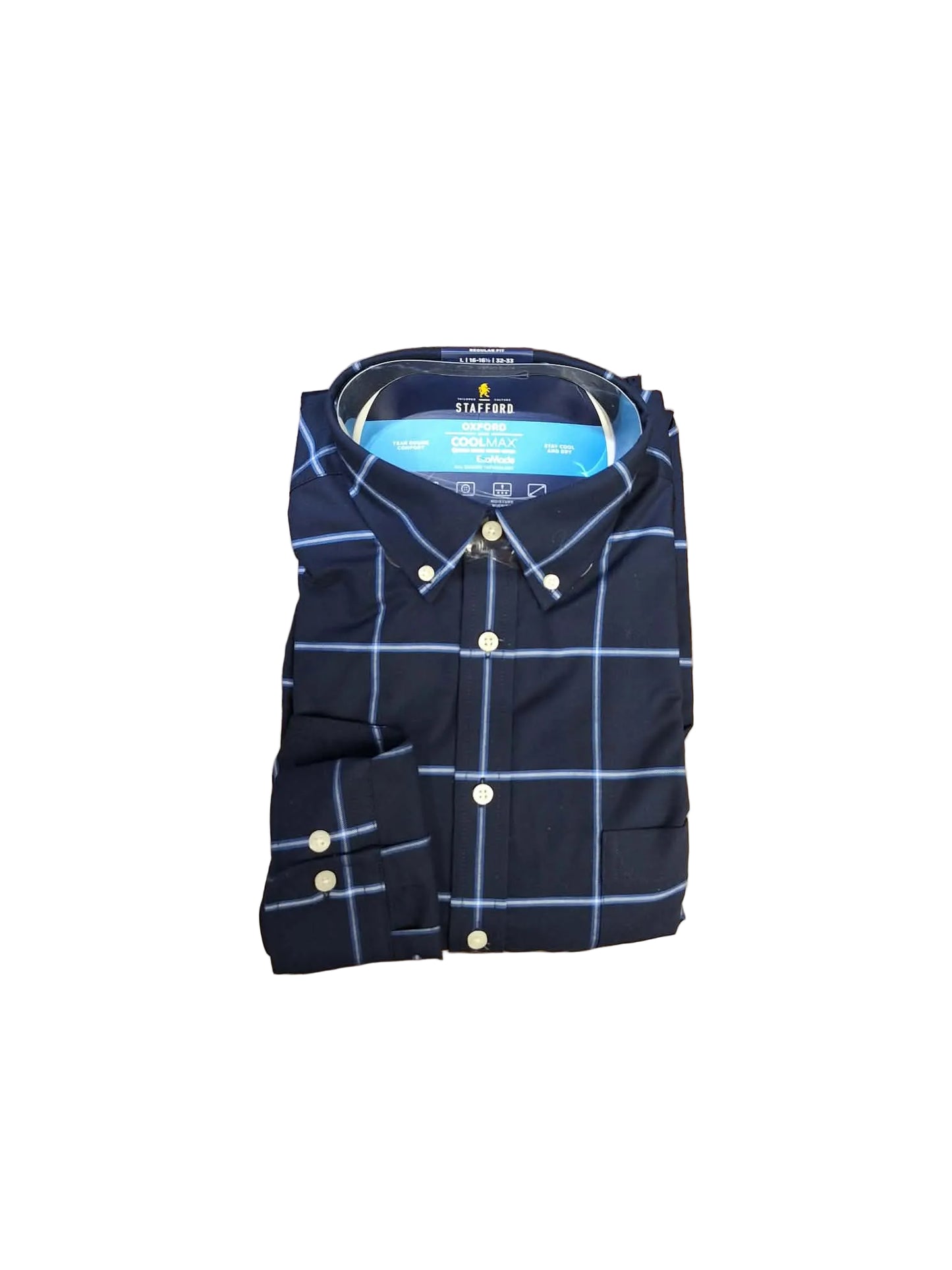 Stafford Men's All Season Regular Fit Oxford Dress Shirt 16-16.5 32-33 NWT
