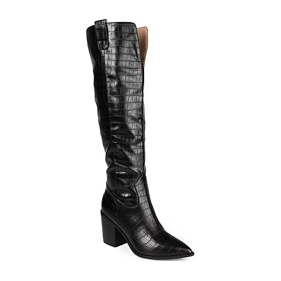 Women's Journee Collection Therese Stacked Heel Riding Boots - Extra Wide Calf 8