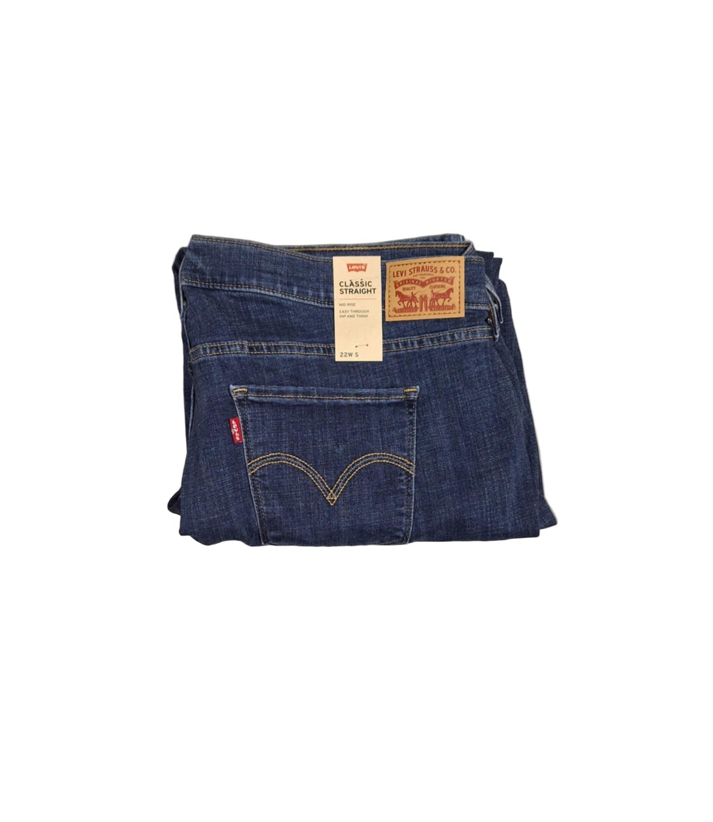 Women's Levi's Plus Size Classic Straight Leg Jeans Lapis Waterfall 22W S NWT