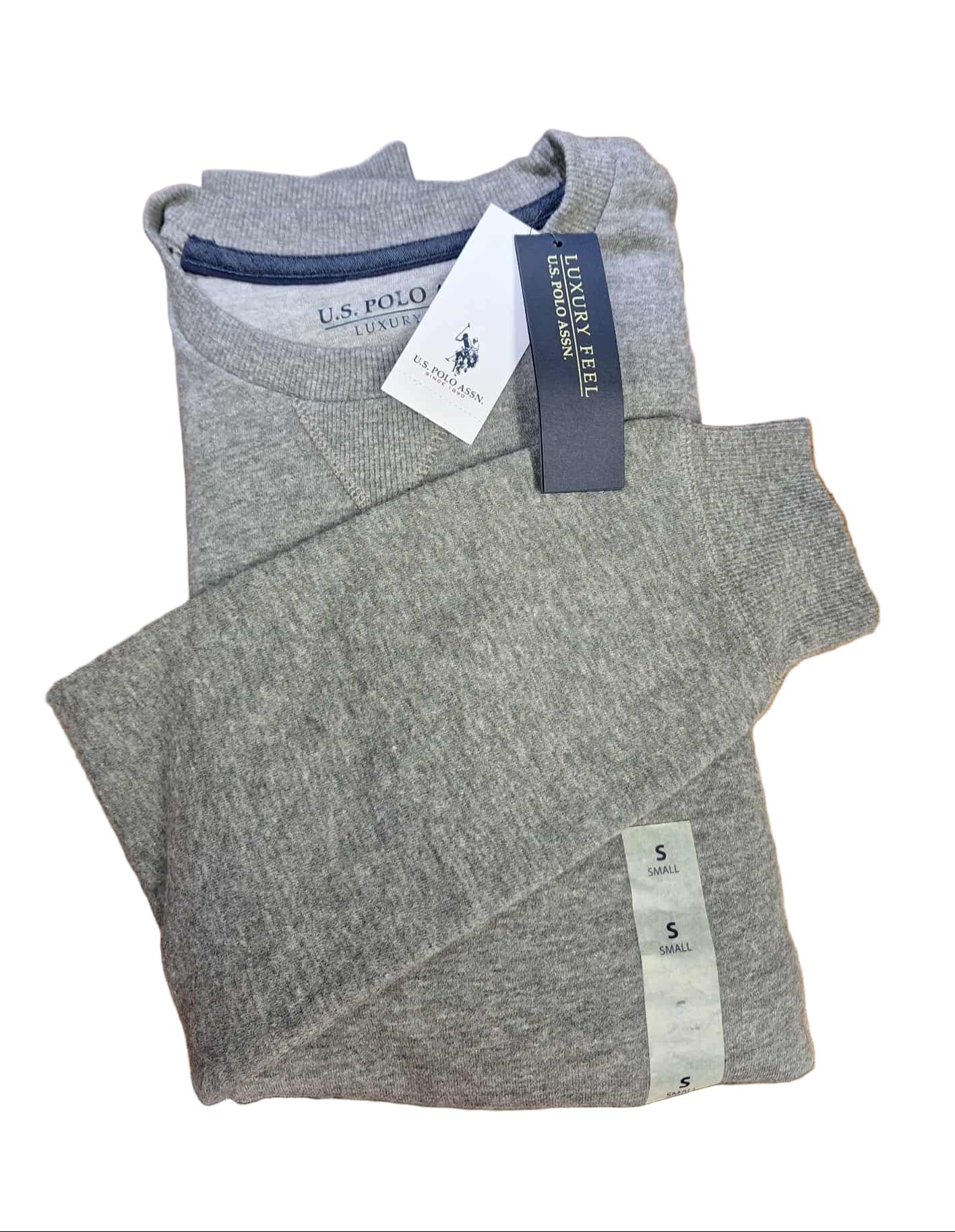 U.S. Polo Assn. Men's Crew Neck Sweatshirt S Heather Grey NWT