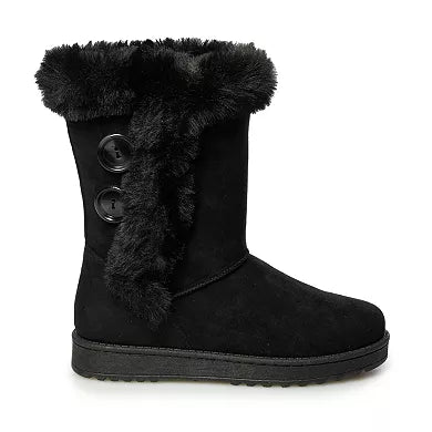 Women's SO Abigail Faux Fur Winter Boots - Black - 6.5 - NIB