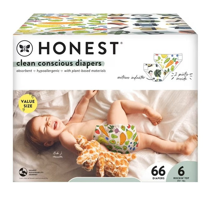 Honest Baby Diapers 6 month 44 count