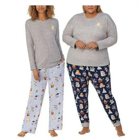 Jane and Bleecker Women's Fleece Pajama 3 Piece Set 2X Blue NWT