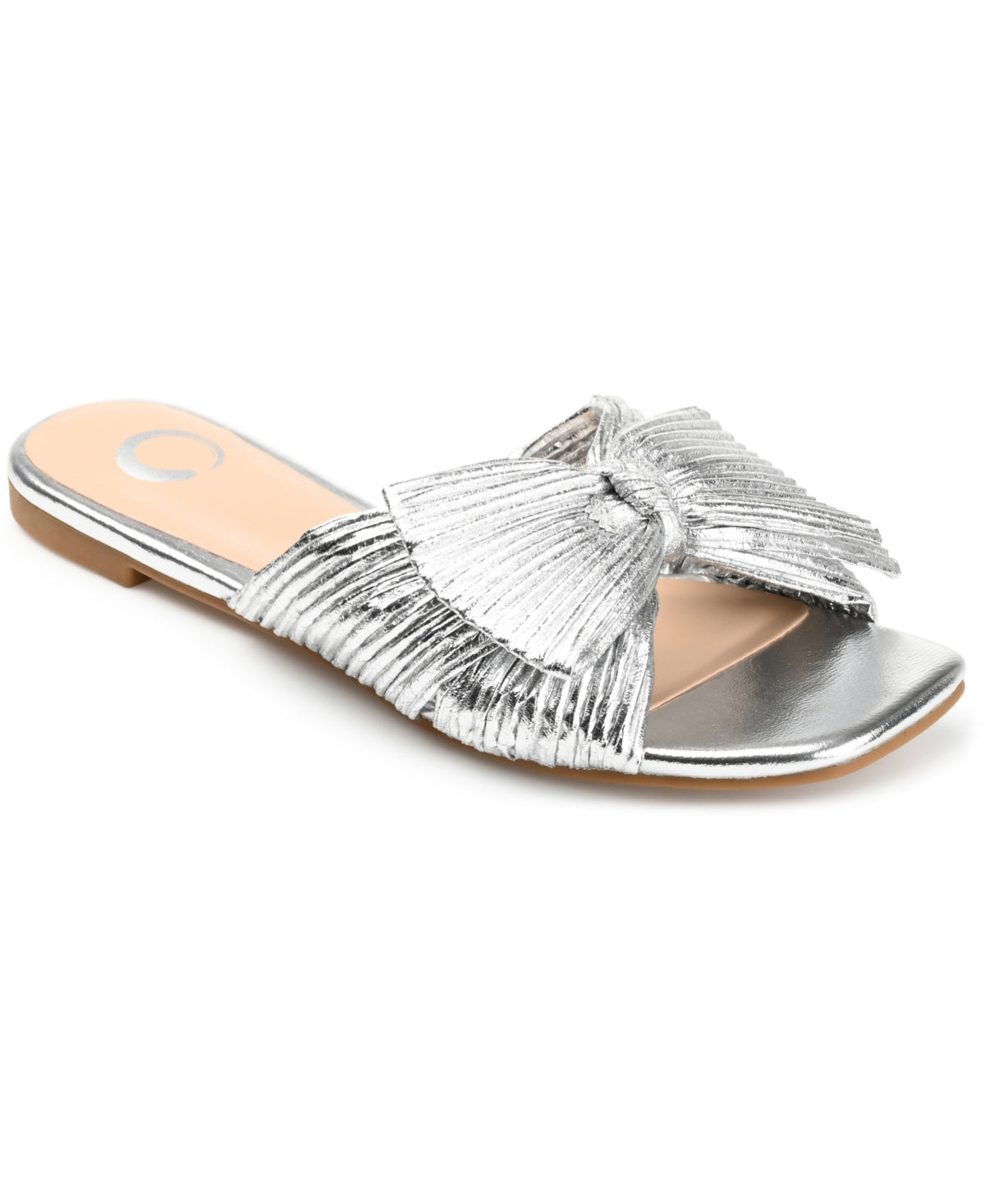 Journee Collection Women's Serlina Slide Sandals Silver 8.5
