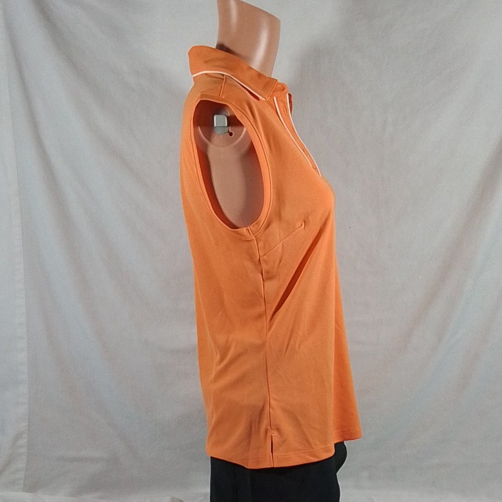 Women's Lady Hagen Cocktail Hour Piped Sleeveless Golf Polo Fresh Mandarin-Sz: M