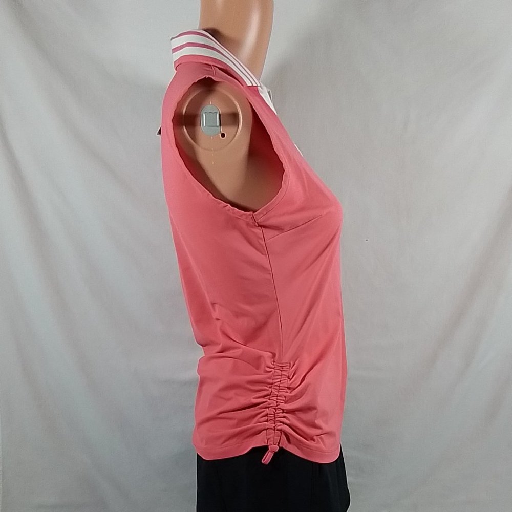 Women's Lady Hagen Desert Getaway Side Ruching Sleeveless Golf Polo Rose Sz: XS