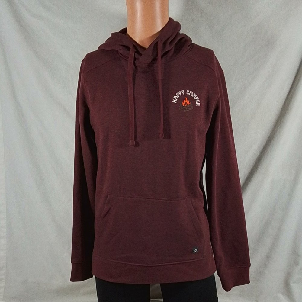 Men's Alpine Design Graphic Hoodie Deep Bordeaux Heather-Size Small-New with Tag