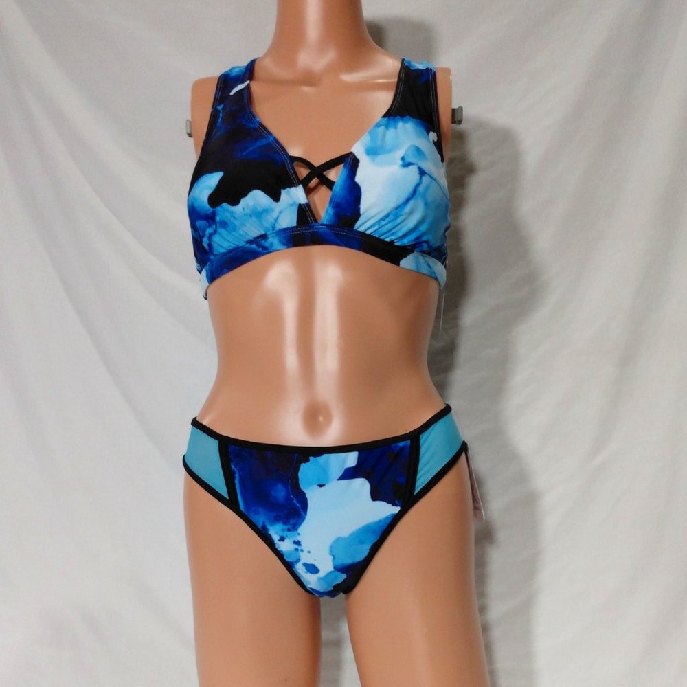 Xersion Bra Top and Hipster Bottom-Pool Blue-Various Sizes