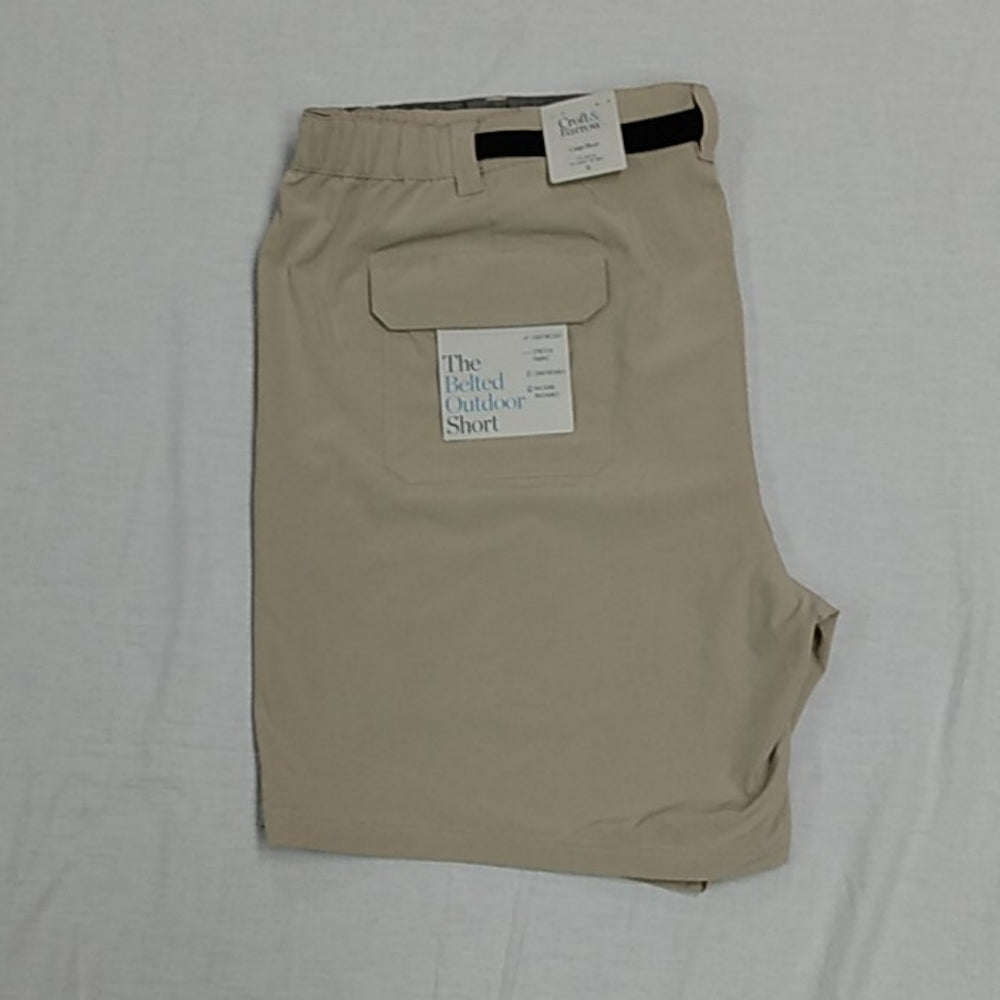 Mens Croft & Barrow Belted Outdoor Stretch Cargo Shorts-NWT