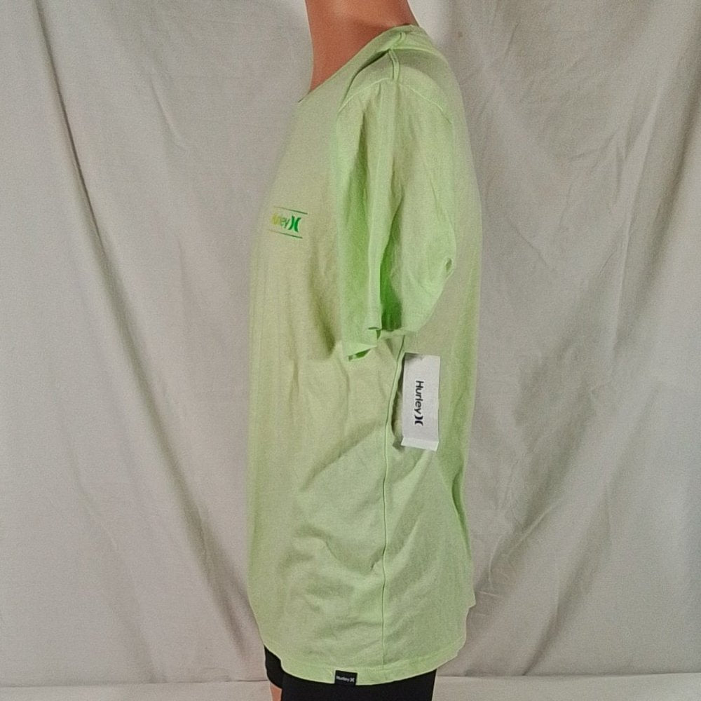 Men's Hurley Everyday Washed One and Only Slashed SS T-Shirt Bright Green-Var Sz