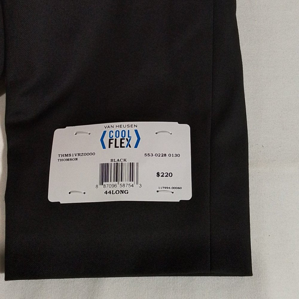 Van Heusen Slim-Fit Single Breasted Suit Jacket Black Size 44 Long New with Tags