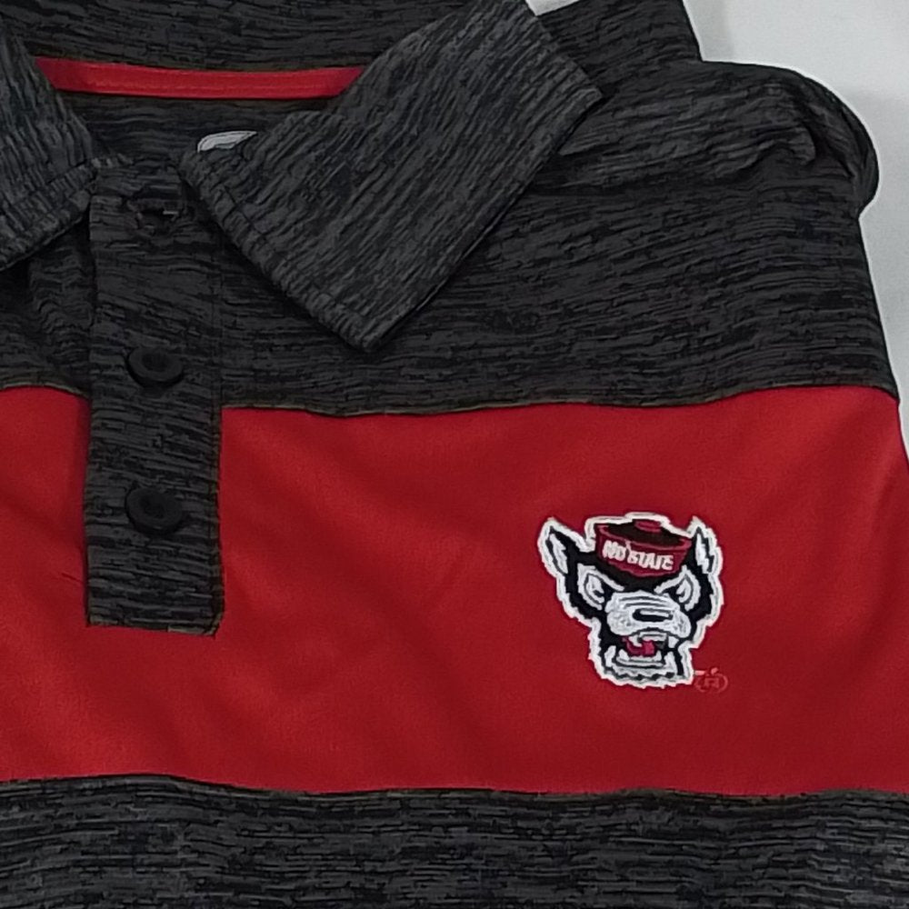 Men's Colosseum Nelson Polo NC State Wolfpack Heather Black Size Small- NWT