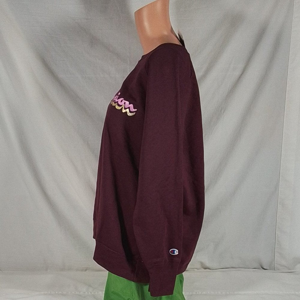 Women's Champion Plus Size Cotton Blend Sweatshirt Dark Berry Purple-Sz: 1X-NWT