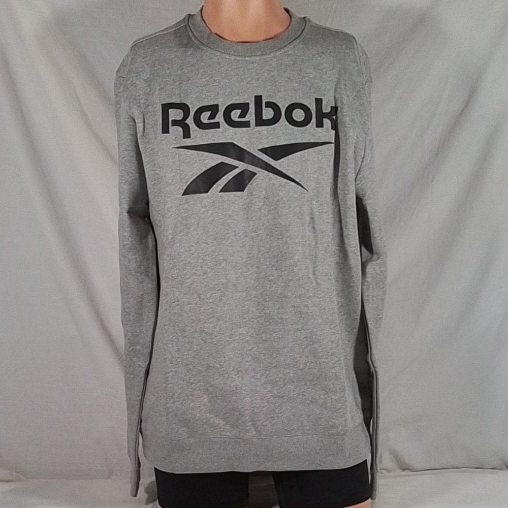 Men's Reebok Crew Neck Long Sleeve Sweatshirt Medium Grey Heather Size: L - NWT