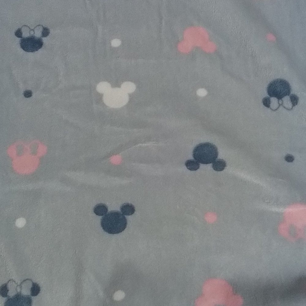 Women's 2-Piece Silky Stretch Fleece Pajama Set Mickey & Minnie Grey Sz: XL-NWT
