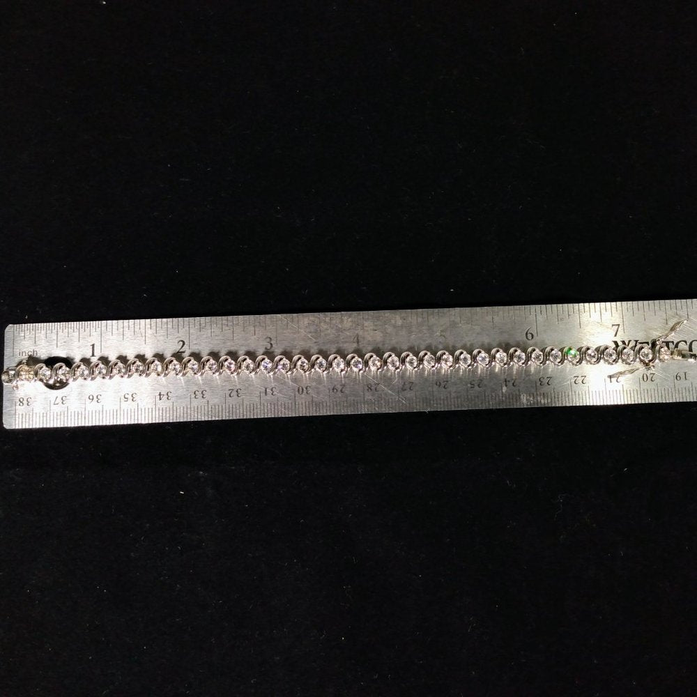 Sarafina S-Link Diamond Accent Crystal S-Link Tennis Bracelet(B5)