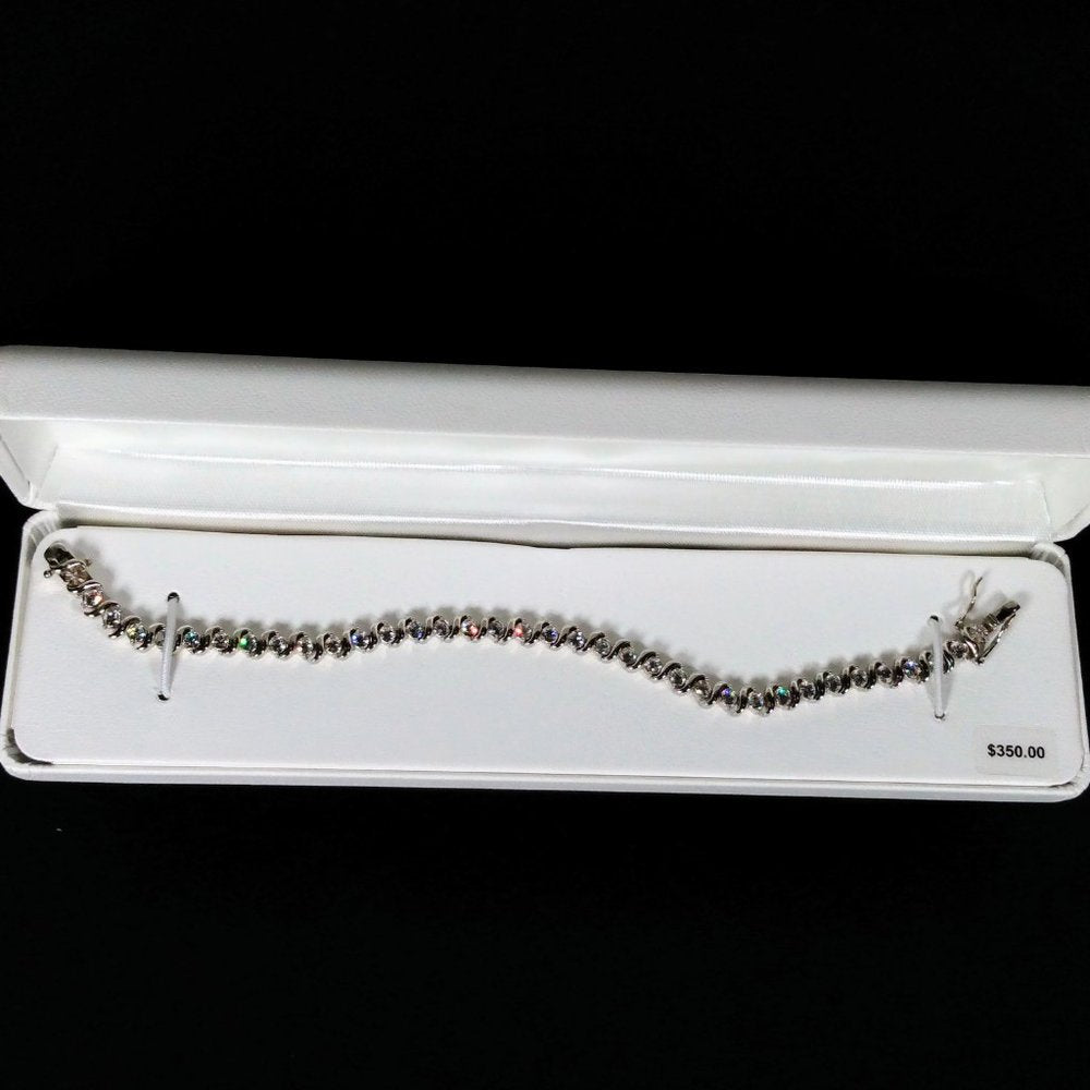 Sarafina S-Link Diamond Accent Crystal S-Link Tennis Bracelet(B5)