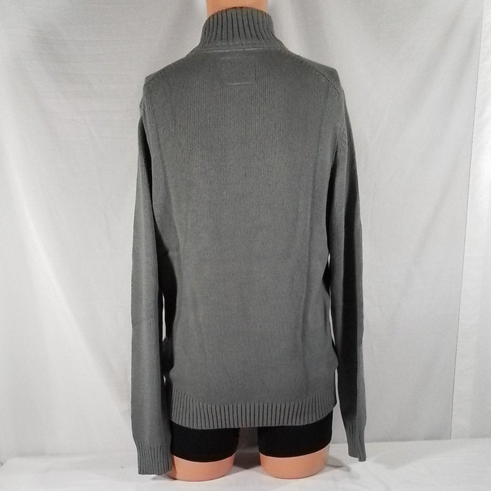 Men's St. John's Bay Quarter Zip Pullover Sweater Gargoyle Gray Size Medium- NWT