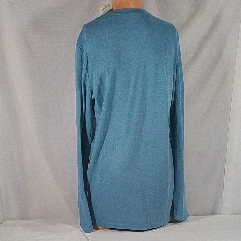 Men's The Foundry Big & Tall Long Sleeve Crewneck T-Shirt Heather Blue Sz:MT-NWT