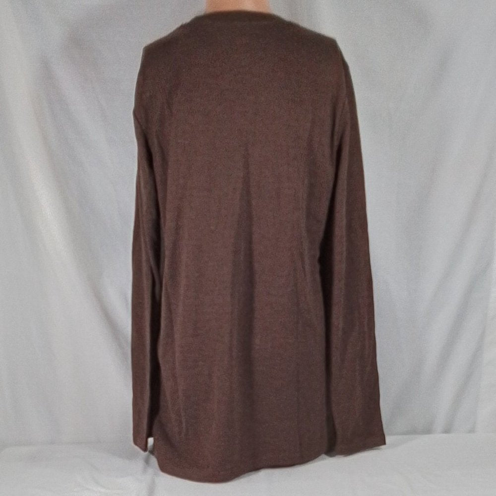 Men's The Foundry Big & Tall Long Sleeve Crewneck T-Shirt Brown Sz: MT - NWT
