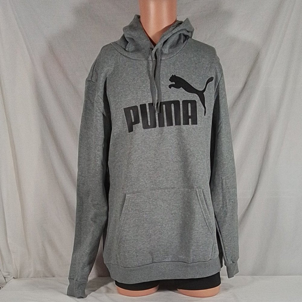 Men's Puma Big & Tall Fleece Logo Pullover Hoodie-Heather Grey-Various Sizes-NWT