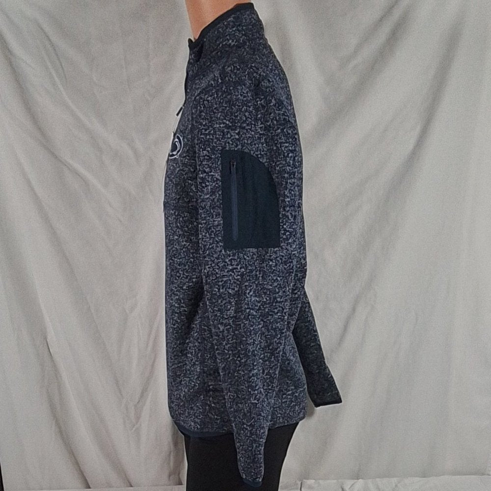 Men's Antigua Heathered Navy Penn State Fortune 1/2-Zip Pullover Sweater-Sz S
