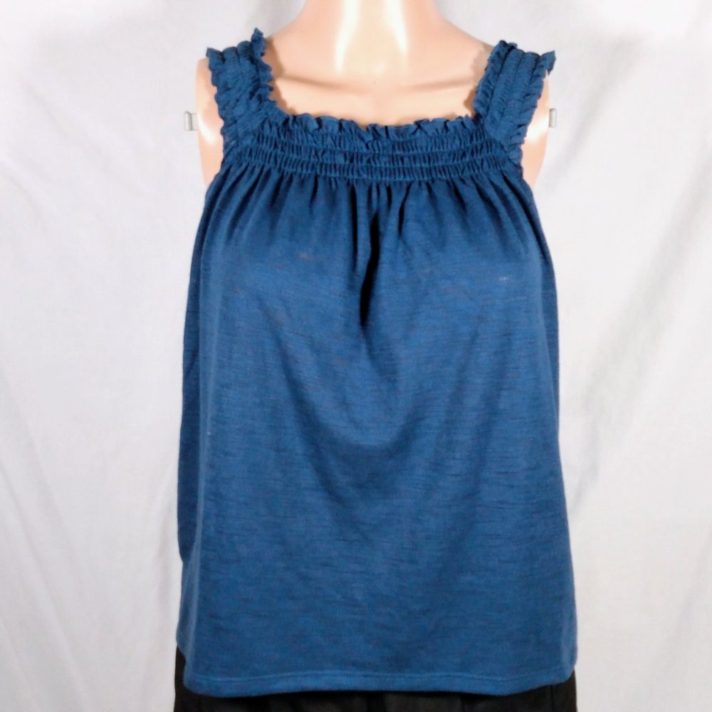 Petite LC Lauren Conrad Smocked Tank-Sailor Water-PS-New with Tags