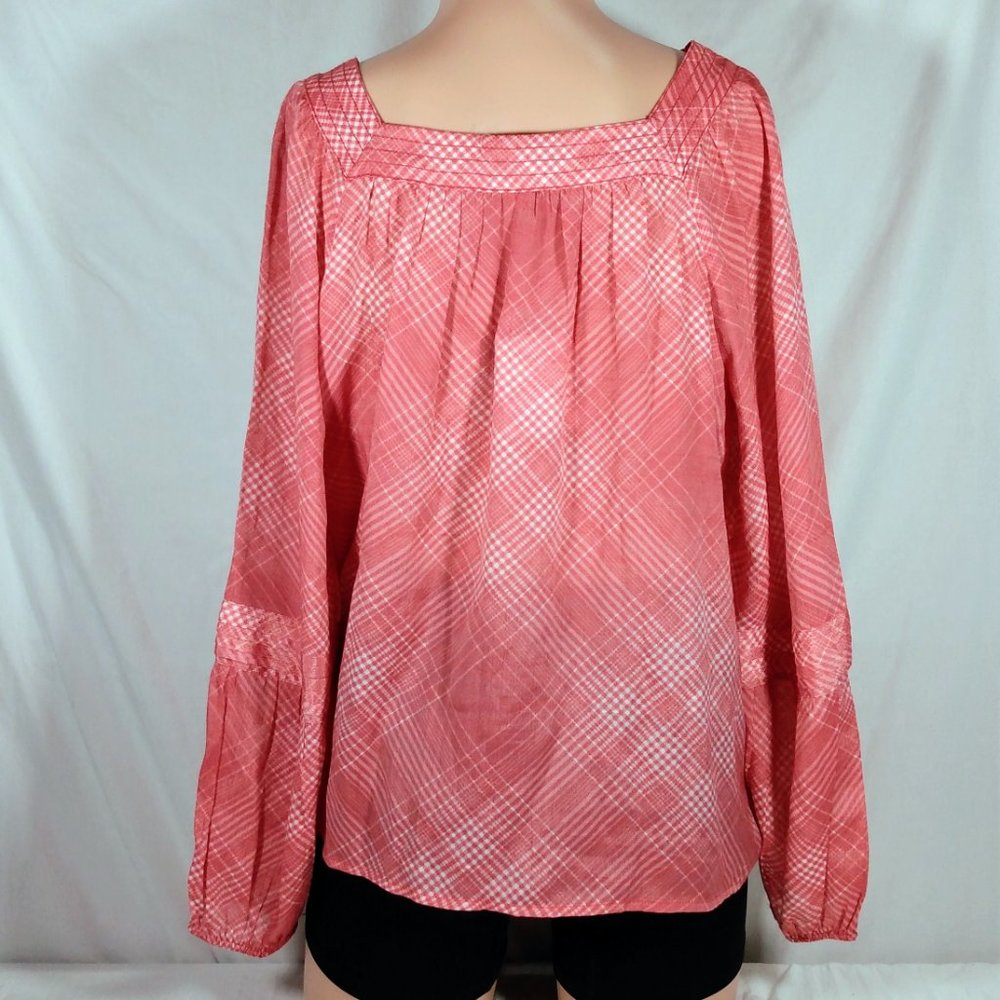 Women's LC Lauren Conrad Ruffle Peasant Blouse-XXL-Pink-New with Tags