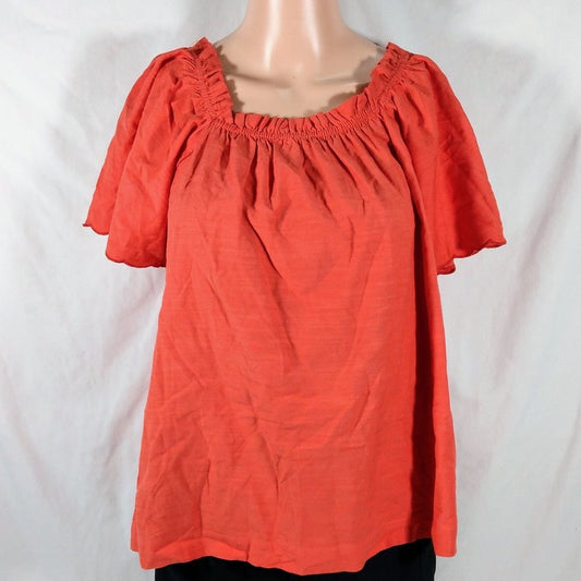 Women's LC Lauren Conrad Flutter Sleeve Top-Med Red-XS-New with Tags