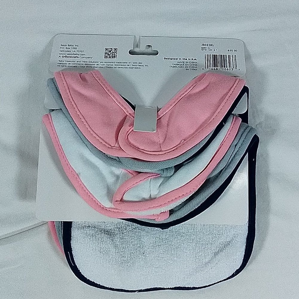 Baby Treasures Little Girl Sayings Bibs-6Pack-New With Tags