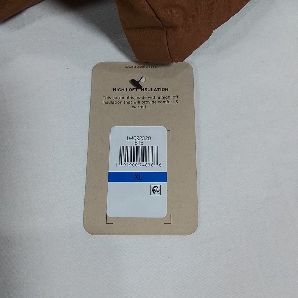 Men's Levi's Quilted Four Pocket Parka Hoody Jacket-Worker Brown-XL-READ NOTES